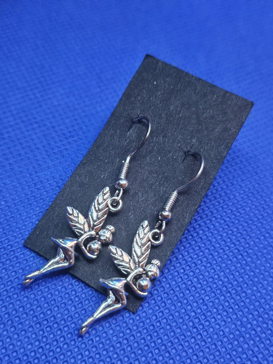 Silver Fairy Hook Earrings