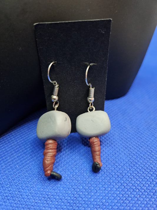 Mjolnir Hammer Style Hook Earrings