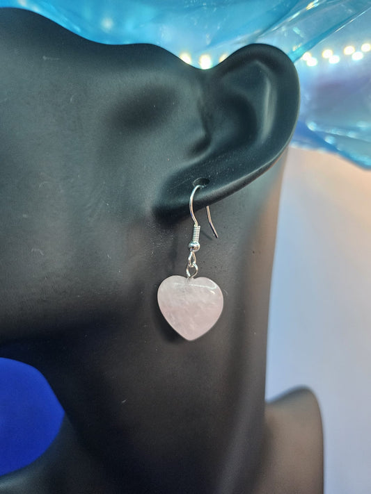 Rose Quartz Heart Hooks